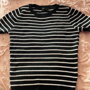 Forever 21 black and white striped skin tight shirt. Size M